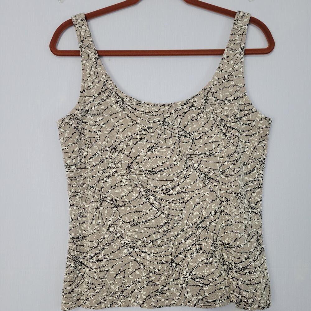 Vintage Y2K Sleeveless Coop Neck Top size L Leaves Fairy Earthy 90s Style USA